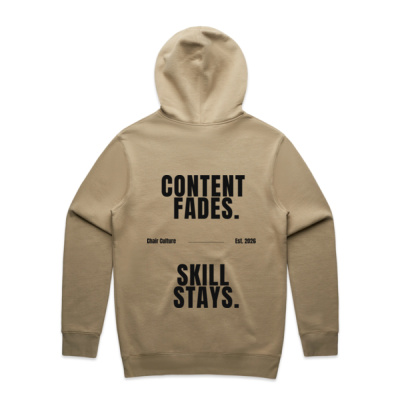 "Content Fades" Oversized Hoodie - Black Print Thumbnail